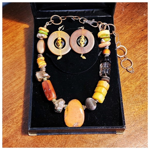 Handmade Jewelry - Artist Mary-Austion Bame, Statement Necklace and Earrings